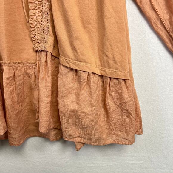 Cotton Cardigan Woman's 1X Chiffon Smocking Top Rose Cottagecore - Picture 5 of 15